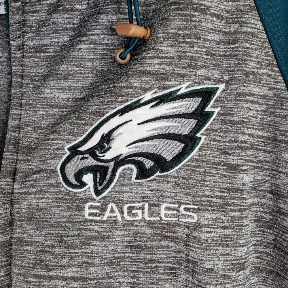 Philadelphia Eagles NFL Full Zip Hoodie Mens XL Teal Grey NFL Football Sport - Picture 3 of 11